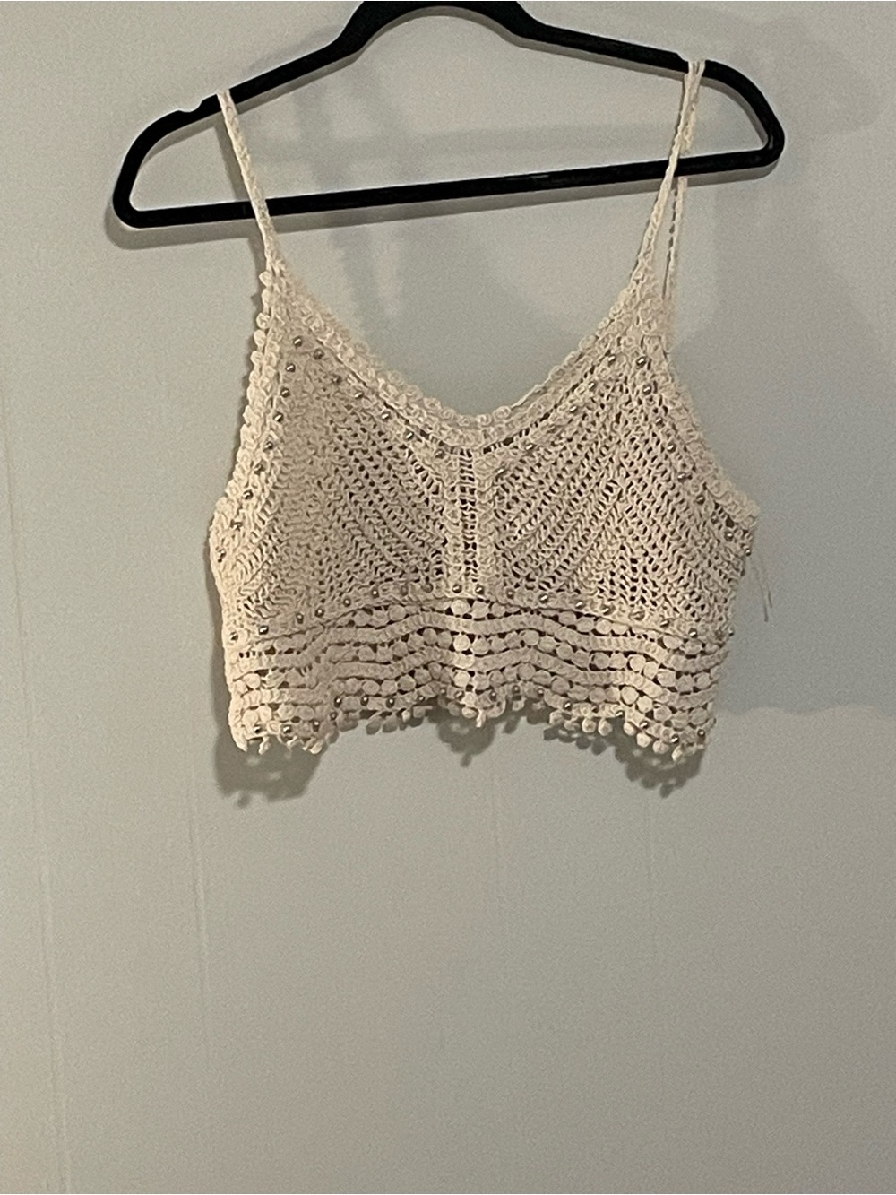 Rebellion White Crochet Crop Tank